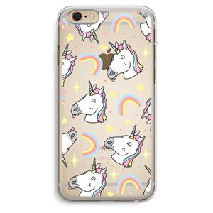 CaseCompany Rainbow Unicorn: iPhone 6 Plus / 6S Plus Transparant Hoesje