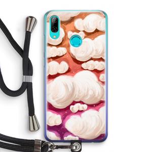 CaseCompany Katoen Wolken: Huawei P Smart (2019) Transparant Hoesje met koord