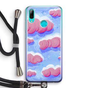 CaseCompany Roze wolken met vogels: Huawei P Smart (2019) Transparant Hoesje met koord