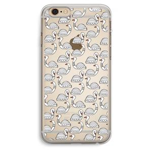 CaseCompany Zwanen: iPhone 6 Plus / 6S Plus Transparant Hoesje