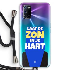 CaseCompany Laat de zon in je hart: Oppo A92 Transparant Hoesje met koord