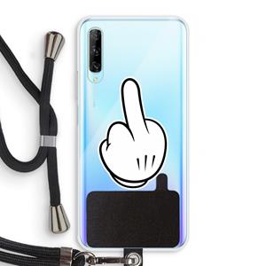 CaseCompany Middle finger white: Huawei P Smart Pro Transparant Hoesje met koord