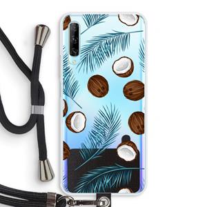 CaseCompany Kokosnoot roze: Huawei P Smart Pro Transparant Hoesje met koord