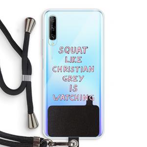 CaseCompany Christian Grey: Huawei P Smart Pro Transparant Hoesje met koord