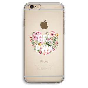 CaseCompany GRL PWR Flower: iPhone 6 Plus / 6S Plus Transparant Hoesje