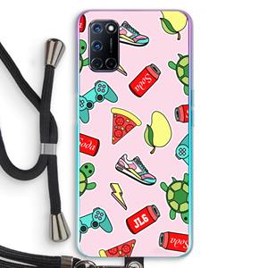 CaseCompany Things Jamie Loves: Oppo A92 Transparant Hoesje met koord