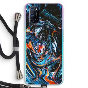 CaseCompany Black Unicorn: Oppo A92 Transparant Hoesje met koord