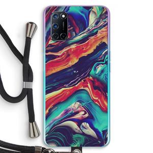 CaseCompany Chameleon Sun: Oppo A92 Transparant Hoesje met koord