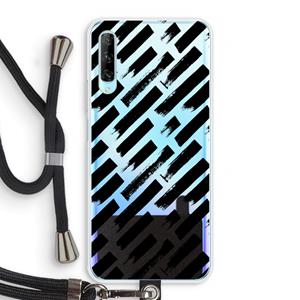 CaseCompany Zwarte vegen: Huawei P Smart Pro Transparant Hoesje met koord