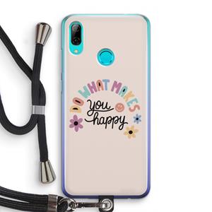 CaseCompany Happy days: Huawei P Smart (2019) Transparant Hoesje met koord
