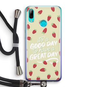 CaseCompany Don't forget to have a great day: Huawei P Smart (2019) Transparant Hoesje met koord