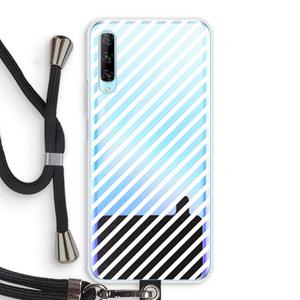 CaseCompany Strepen zwart-wit: Huawei P Smart Pro Transparant Hoesje met koord