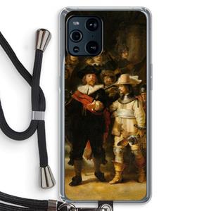 CaseCompany De Nachtwacht: Oppo Find X3 Transparant Hoesje met koord
