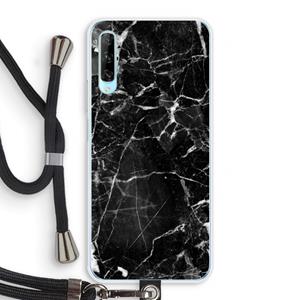 CaseCompany Zwart Marmer 2: Huawei P Smart Pro Transparant Hoesje met koord