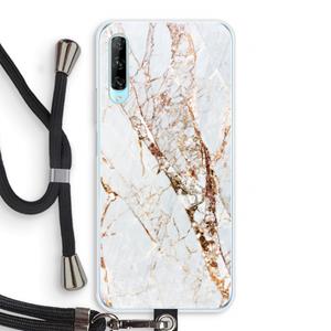 CaseCompany Goud marmer: Huawei P Smart Pro Transparant Hoesje met koord