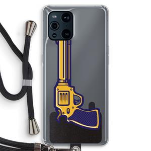 CaseCompany Pew Pew Pew: Oppo Find X3 Transparant Hoesje met koord