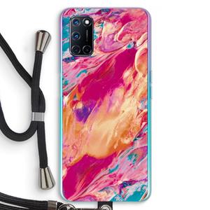 CaseCompany Pastel Echoes: Oppo A92 Transparant Hoesje met koord