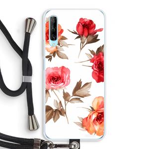 CaseCompany Roosjes: Huawei P Smart Pro Transparant Hoesje met koord