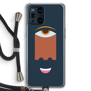 CaseCompany Mono M: Oppo Find X3 Transparant Hoesje met koord