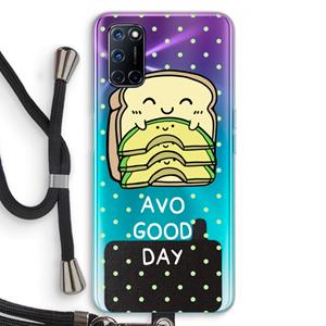 CaseCompany Avo Good Day: Oppo A92 Transparant Hoesje met koord