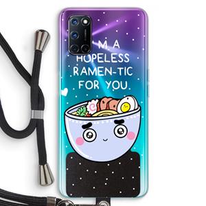 CaseCompany I'm A Hopeless Ramen-Tic For You: Oppo A92 Transparant Hoesje met koord