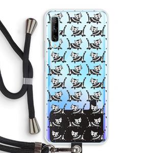 CaseCompany Zwarte poes: Huawei P Smart Pro Transparant Hoesje met koord