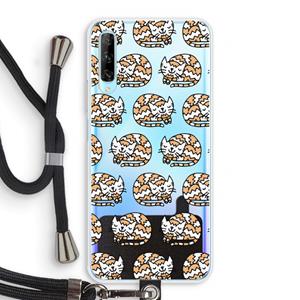 CaseCompany Slapende poes: Huawei P Smart Pro Transparant Hoesje met koord