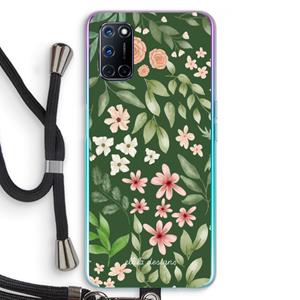 CaseCompany Botanical green sweet flower heaven: Oppo A92 Transparant Hoesje met koord