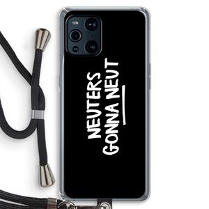 CaseCompany Neuters (zwart): Oppo Find X3 Transparant Hoesje met koord