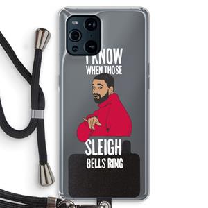 CaseCompany Sleigh Bells Ring: Oppo Find X3 Transparant Hoesje met koord