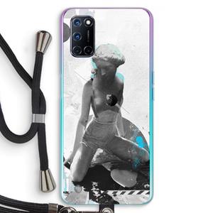 CaseCompany I will not feel a thing: Oppo A92 Transparant Hoesje met koord
