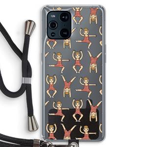 CaseCompany Gymboys: Oppo Find X3 Transparant Hoesje met koord