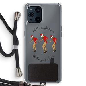 CaseCompany Jingle Ladies: Oppo Find X3 Transparant Hoesje met koord