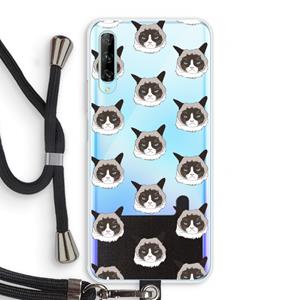 CaseCompany It's a Purrr Case: Huawei P Smart Pro Transparant Hoesje met koord