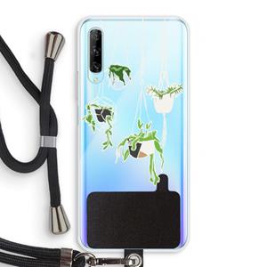 CaseCompany Hang In There: Huawei P Smart Pro Transparant Hoesje met koord