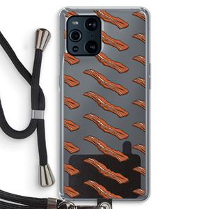 CaseCompany Bacon to my eggs #2: Oppo Find X3 Transparant Hoesje met koord