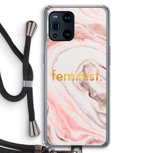 CaseCompany Feminist: Oppo Find X3 Transparant Hoesje met koord
