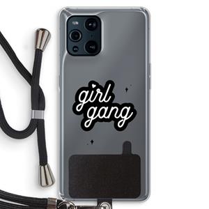 CaseCompany Girl Gang: Oppo Find X3 Transparant Hoesje met koord