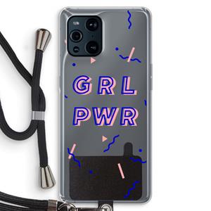 CaseCompany GRL PWR: Oppo Find X3 Transparant Hoesje met koord