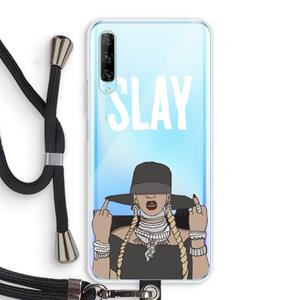 CaseCompany Slay All Day: Huawei P Smart Pro Transparant Hoesje met koord
