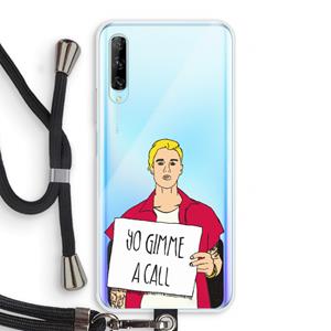 CaseCompany Gimme a call: Huawei P Smart Pro Transparant Hoesje met koord