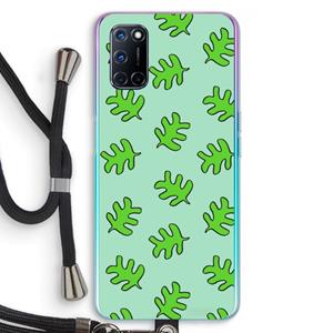 CaseCompany Groene blaadjes: Oppo A92 Transparant Hoesje met koord