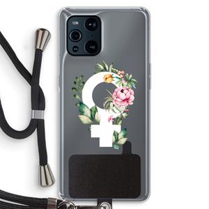 CaseCompany Venus: Oppo Find X3 Transparant Hoesje met koord