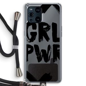 CaseCompany Girl Power #2: Oppo Find X3 Transparant Hoesje met koord