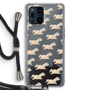 CaseCompany Ponys: Oppo Find X3 Transparant Hoesje met koord