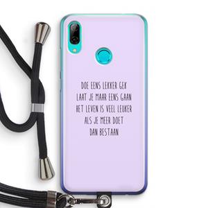 CaseCompany Gek: Huawei P Smart (2019) Transparant Hoesje met koord