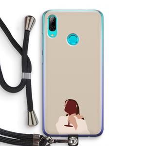 CaseCompany I drink wine: Huawei P Smart (2019) Transparant Hoesje met koord