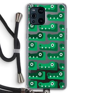 CaseCompany Crocs: Oppo Find X3 Transparant Hoesje met koord
