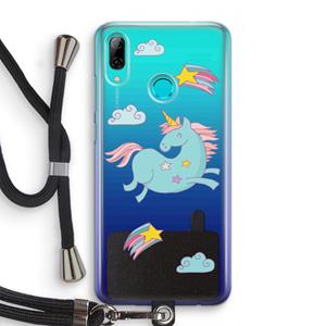 CaseCompany Vliegende eenhoorn: Huawei P Smart (2019) Transparant Hoesje met koord