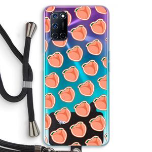 CaseCompany Just peachy: Oppo A92 Transparant Hoesje met koord